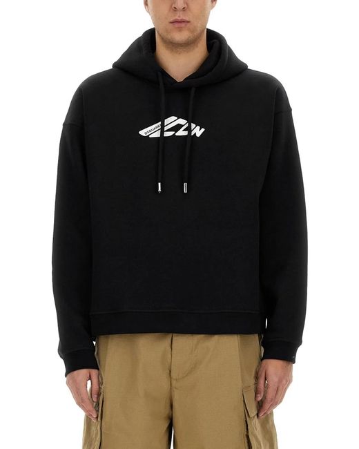 DSquared² Black Sweatshirt With Logo Print for men