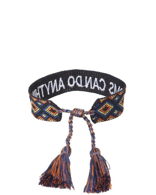 LABEL K White Braided Fabric Bracelet