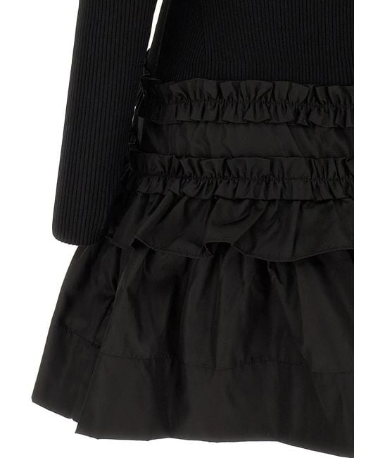 Ganni Black Viscose Short Dress
