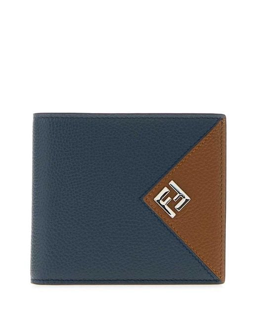 Fendi Blue Leather Lui Wallet for men