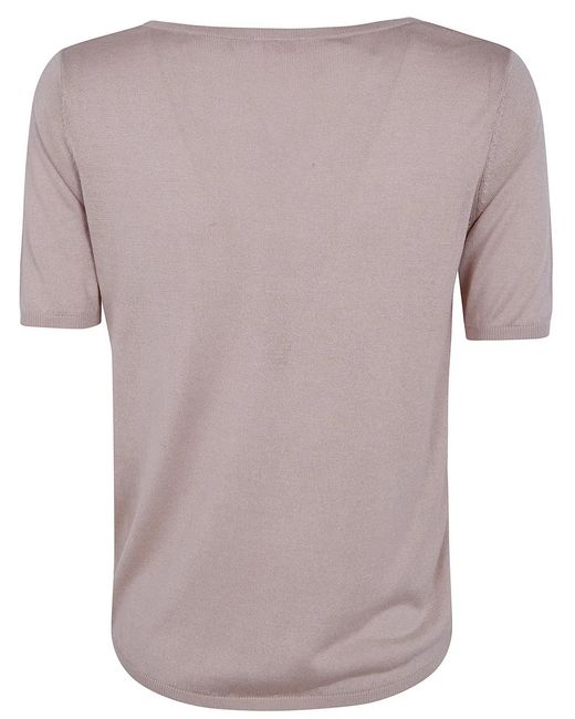 Rossopuro Brown Short Sleeved U Neck T-Shirt