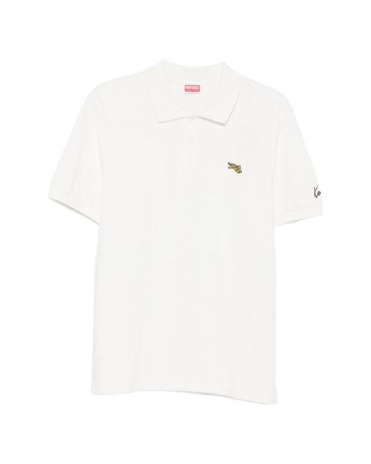 KENZO White Gots Cotton Polo Shirt for men