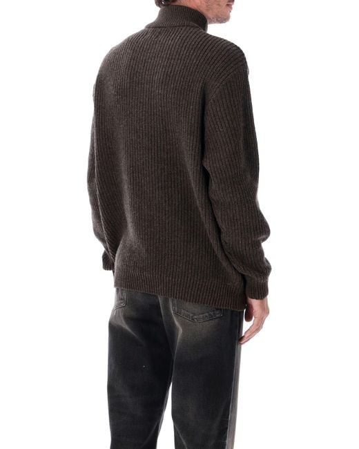 COLORFUL STANDARD Black Recycled Merino Wool Quarter Zip Sweater