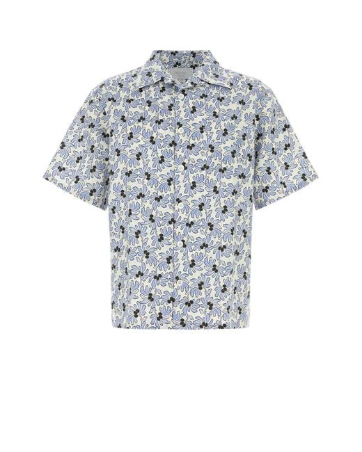 Prada Multicolor Printed Poplin Shirt for men