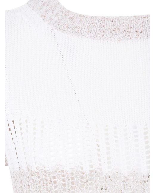 D.exterior White Knitwear Boat Neck