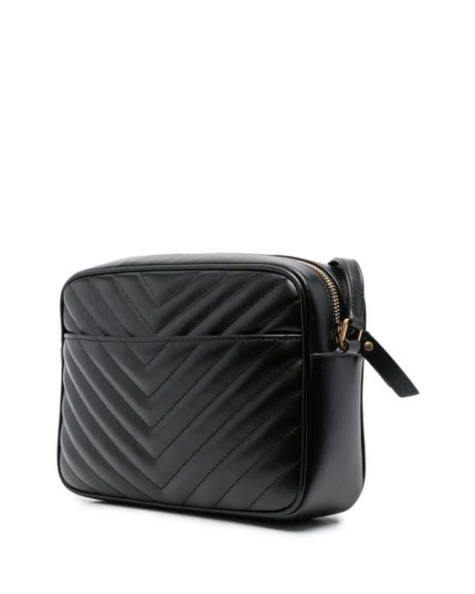 Saint Laurent Black Lou Quilted Crossbody Bag