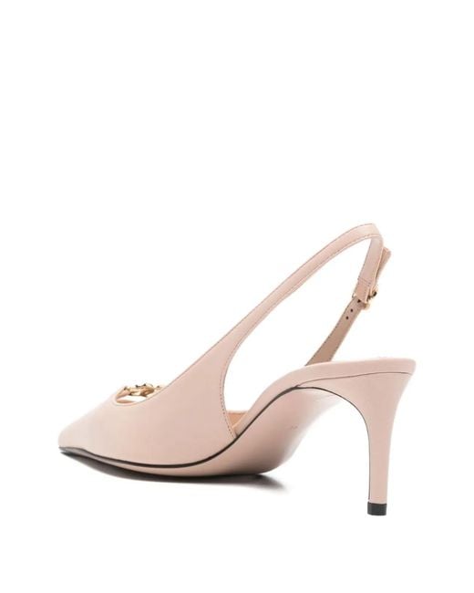 Dolce & Gabbana Pink Dolce & Gabbana Leather Pumps With Logo