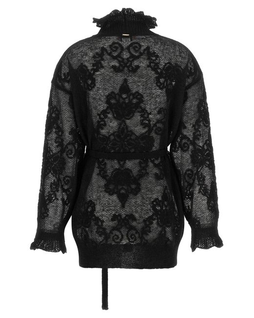 Twinset Black Twin Set Jacquard Yarn Sweater