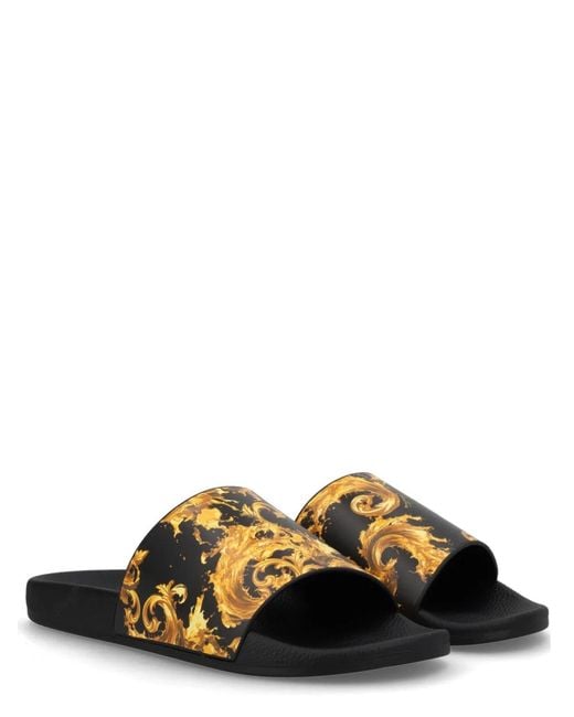 Versace Jeans Couture Black Polyurethane Flats for men