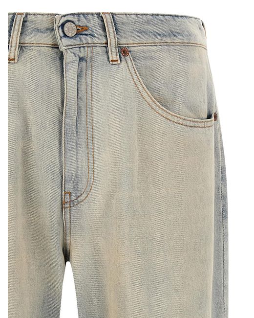MM6 by Maison Margiela Gray Cotton Relaxed Fit Jeans for men