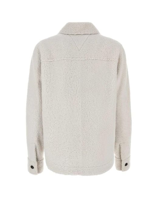 Bottega Veneta White Over Shirt Shearling Bianco