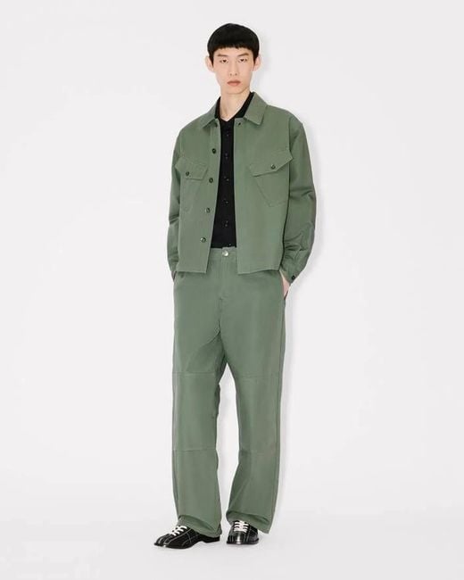 KENZO Green Cotton Trousers for men