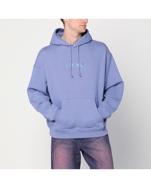 AWAKE NY Blue Lilac Cotton Sweatshirt With Logo for men
