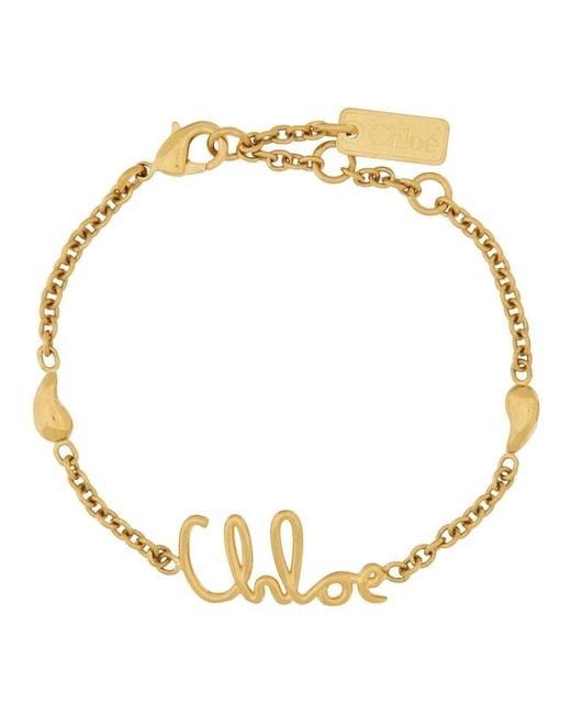 Chloé Metallic Bracciale Con Logo