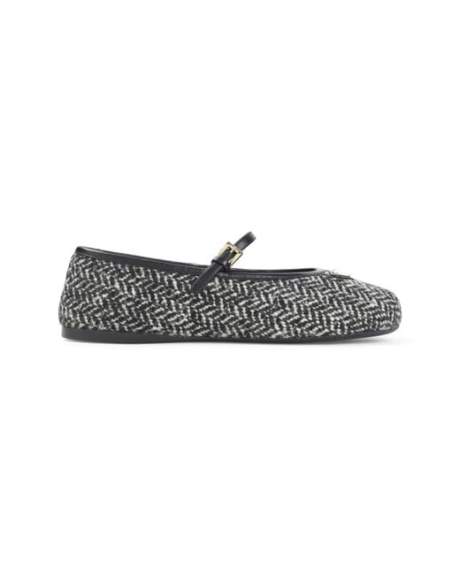 Prada Gray Ballerina With Ribbon