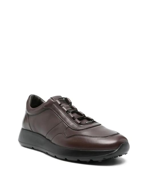 Tod's Brown Leather Lace-Up Sneakers for men