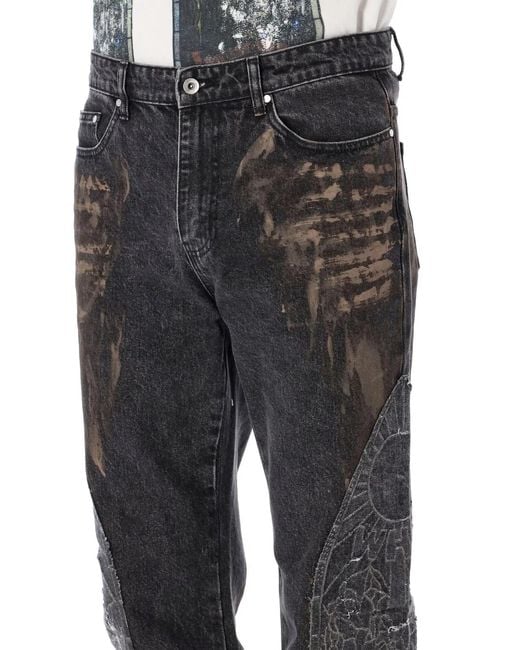 Who Decides War Black Mechanic Washed Denim Straight Jeans