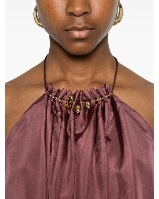 Zimmermann Purple Aster Silk Top