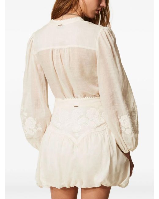 Twinset Natural Lace Detail Skirt