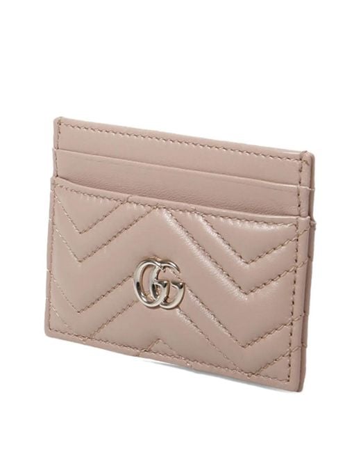Gucci Pink Gg Marmont Charme Leather Card Case