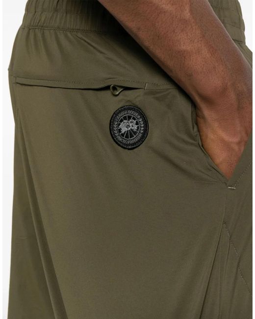 Canada Goose Green Killarney Logo Patch Shorts for men