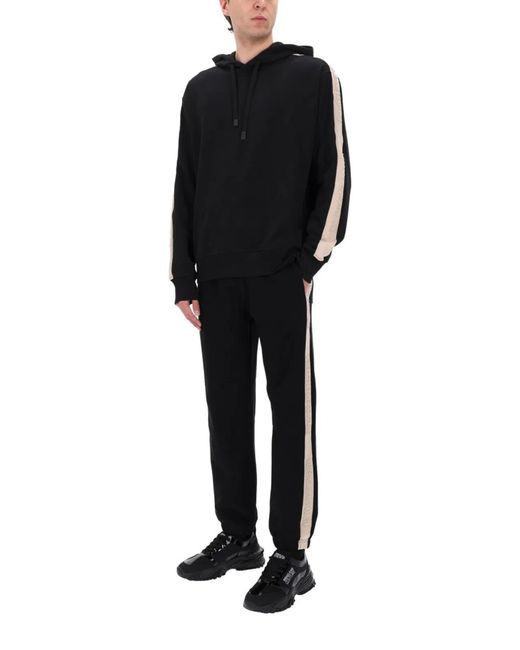 Versace Jeans Couture Black Felpa Con Logo E Cappuccio for men