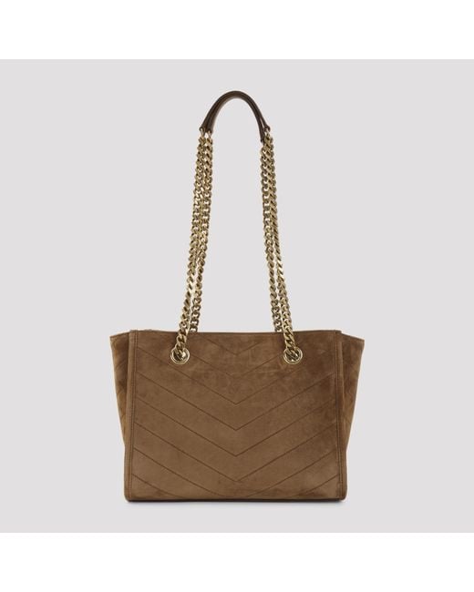Saint Laurent Brown Suede Small Niki Shoulder Bag
