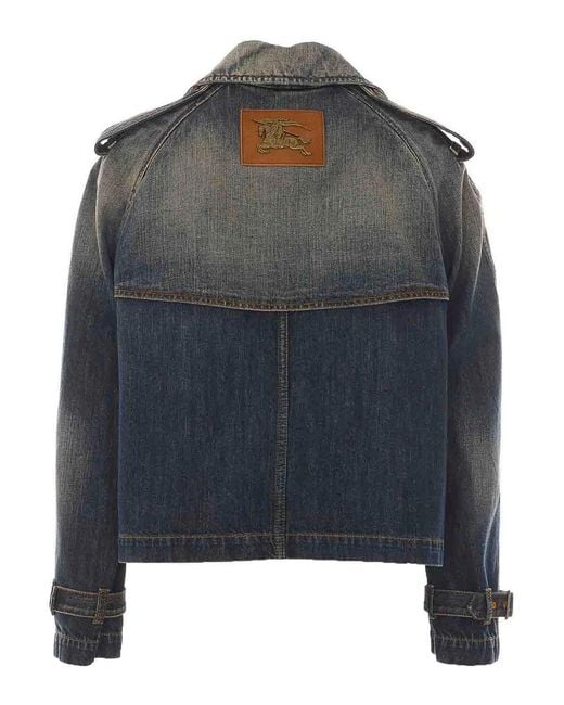 Burberry Blue Denim Haltye Denim Jacket
