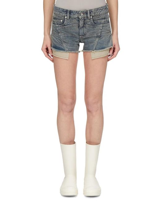 Rick Owens Blue Lana Cut Offs Shorts