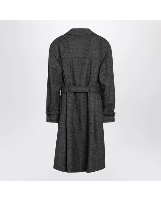 Dolce & Gabbana Black Dolce & Gabbana Wool Doublebreasted Coat for men