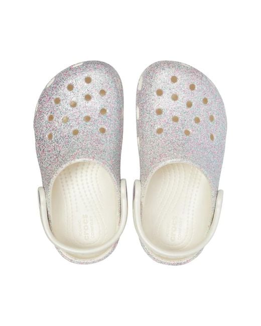 CROCSTM White Classic Glitter Clog
