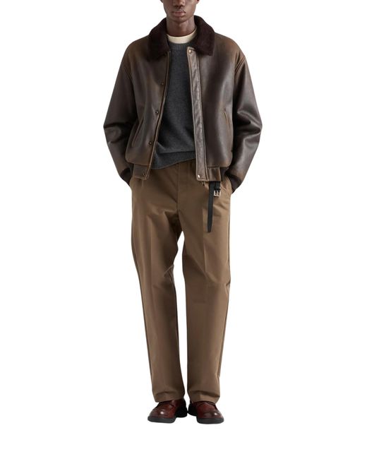 Prada Black Shearling Bomber Jacket for men