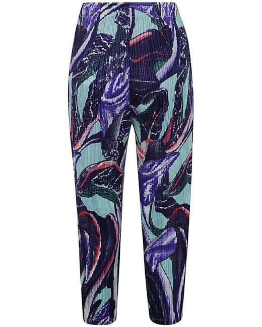 Pleats Please Issey Miyake Blue Pleats Please By Issey Miyake Tardivo Pants