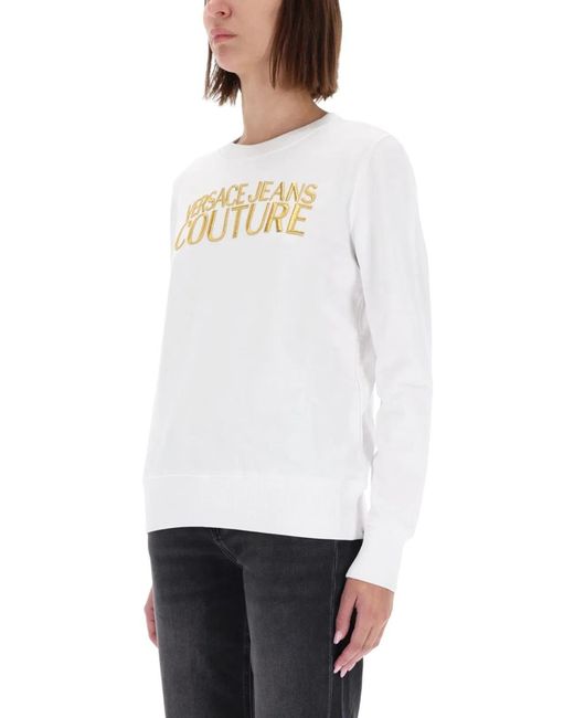 Versace Jeans Couture White Sweatshirt With Logo
