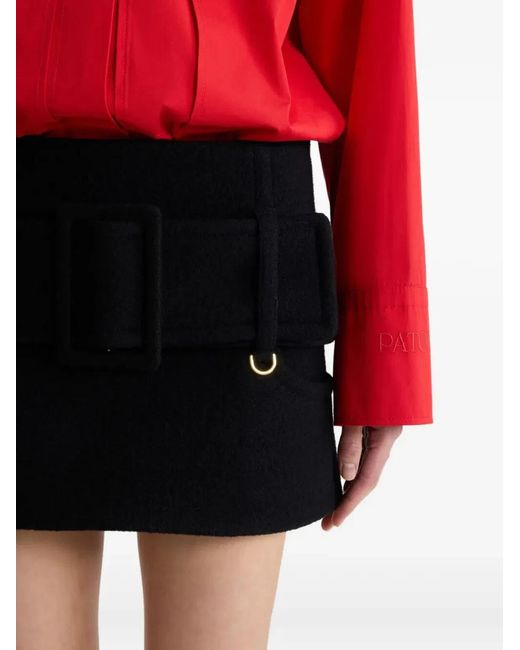 Patou Black Belted Mini Skirt