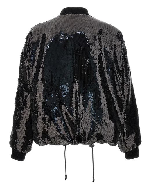 Alexandre Vauthier Black Sequin Bomber Jacket