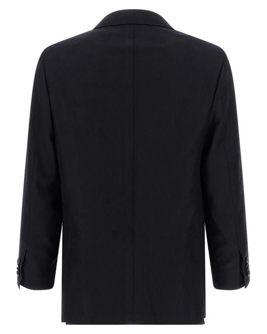 Kiton Blue Virgin Wool And Cashmere Dress for men
