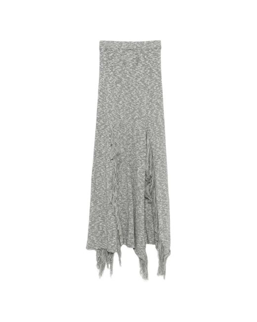 Mrz Gray Cotton Long Skirt
