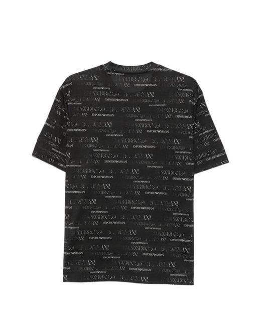 Emporio Armani Black Printed T-Shirt for men