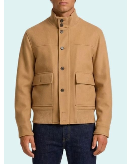 Lardini Blue Camel Sponge Bomber Jacket for men