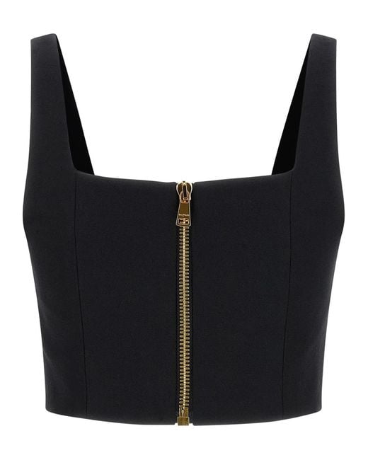 Balmain Black Button Top