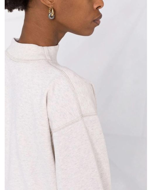 Isabel Marant White Isabel Marant Etoile Moby Flockedlogo Sweatshirt