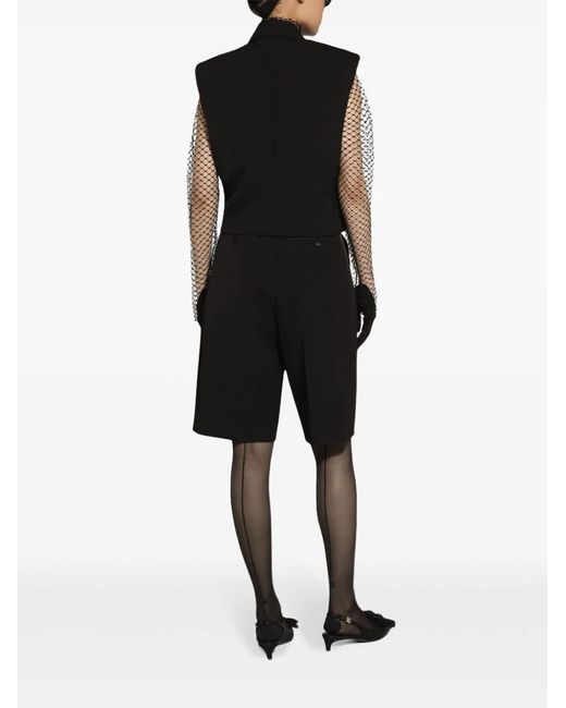 Dolce & Gabbana Black Virgin Wool Sleeveless Blazer
