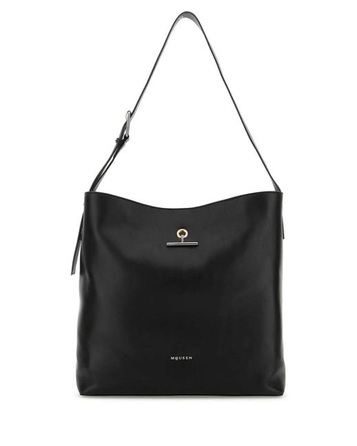 McQueen Black Pendant Shoulder Bag for men