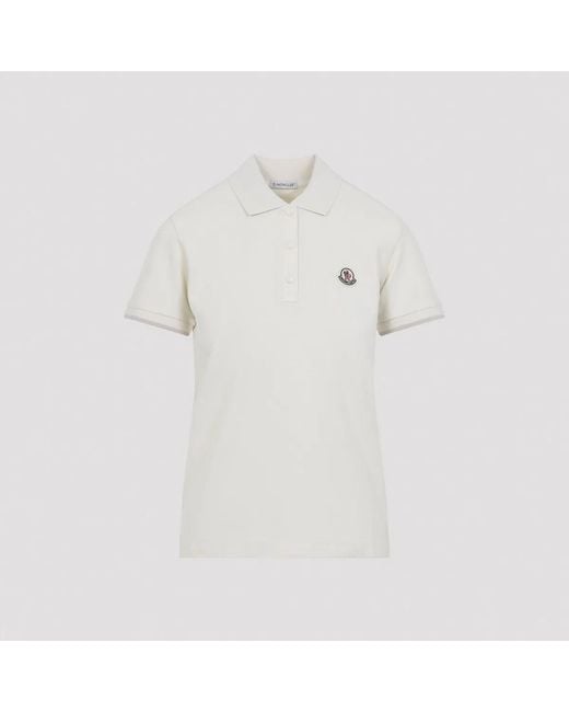 Moncler White Ss Polo