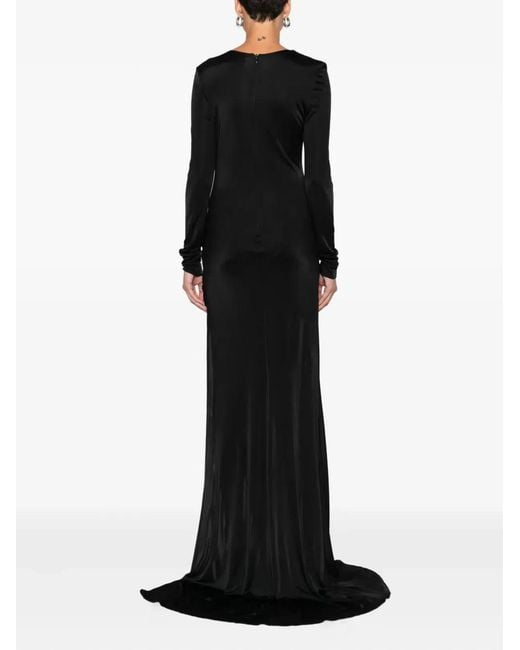 GIUSEPPE DI MORABITO Black Long Sleeve Dress With Draped Design