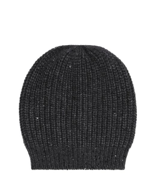 Brunello Cucinelli Black 'Diamante' Cap