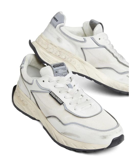 DSquared² White Sprinters Polyester Sneakers