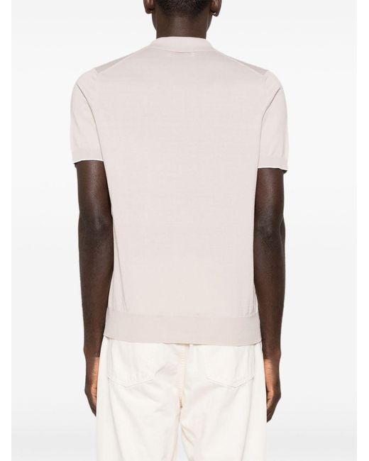 Brunello Cucinelli White Cotton Polo Shirt for men