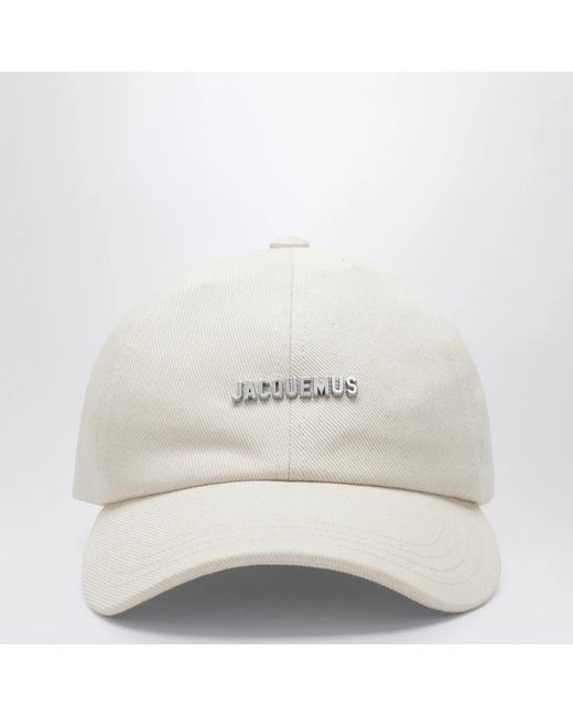 Jacquemus White Baseball Cap With Logo